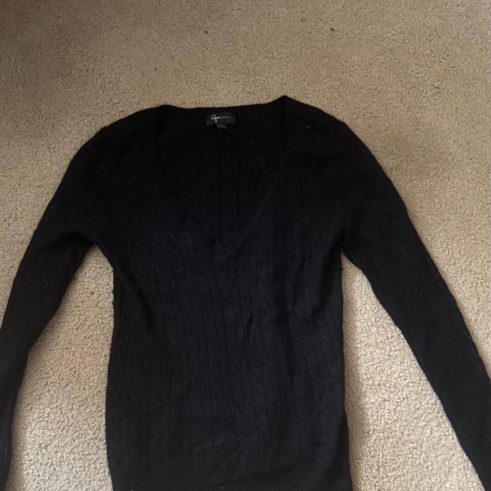 Aqua Black V-Neck Sweater